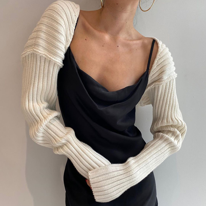 European And American Long-sleeved Cardigan Knitted Sweater Women Summer Sun Protection Design Sense