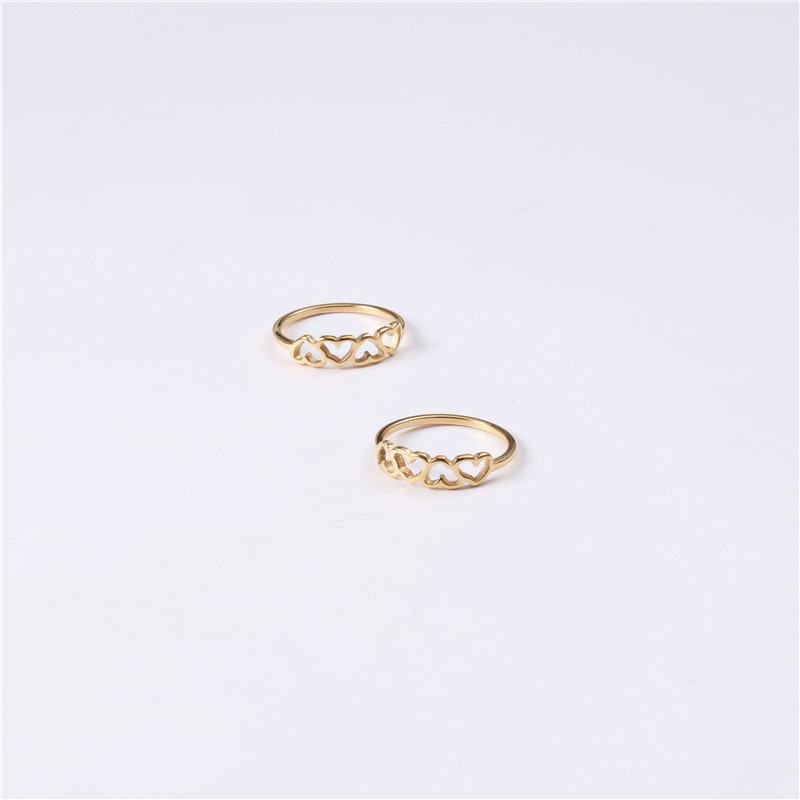 Lovely Titanium Steel Gold Plated Love Ring Cutout