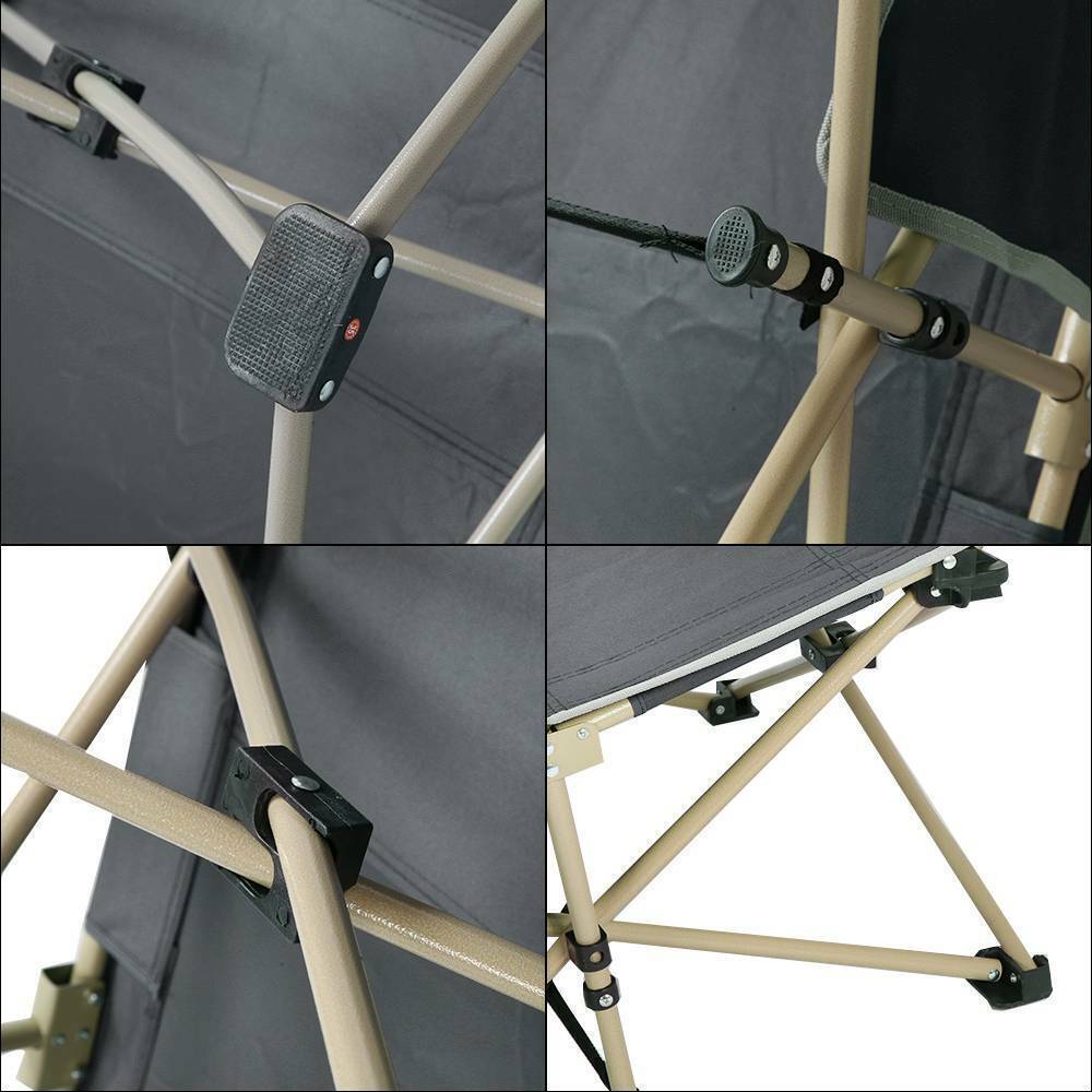 Heavy Duty Single Folding Bed Camping Travel Guest Lightweight With Grey Mat UK — image 5