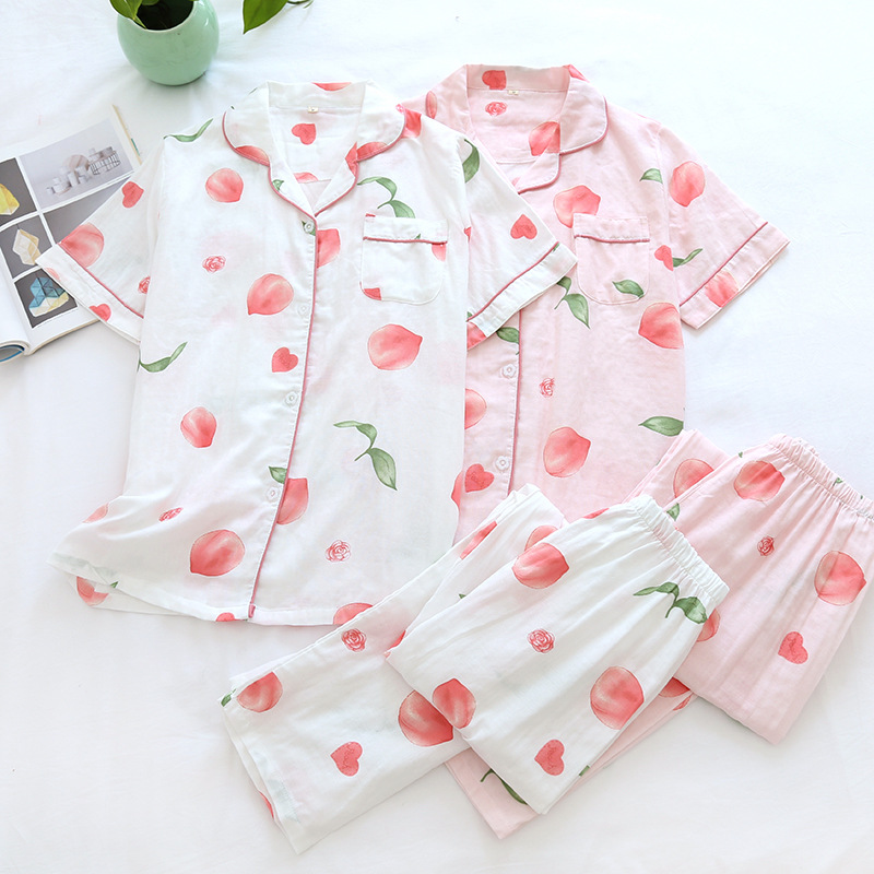 Title 12, Cotton Gauze Loose And Simple Short Sleeved Pants