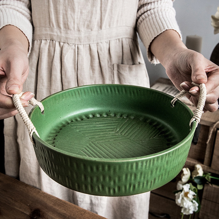 Title 7, Household Handmade Binaural Ceramic Tableware Bowl