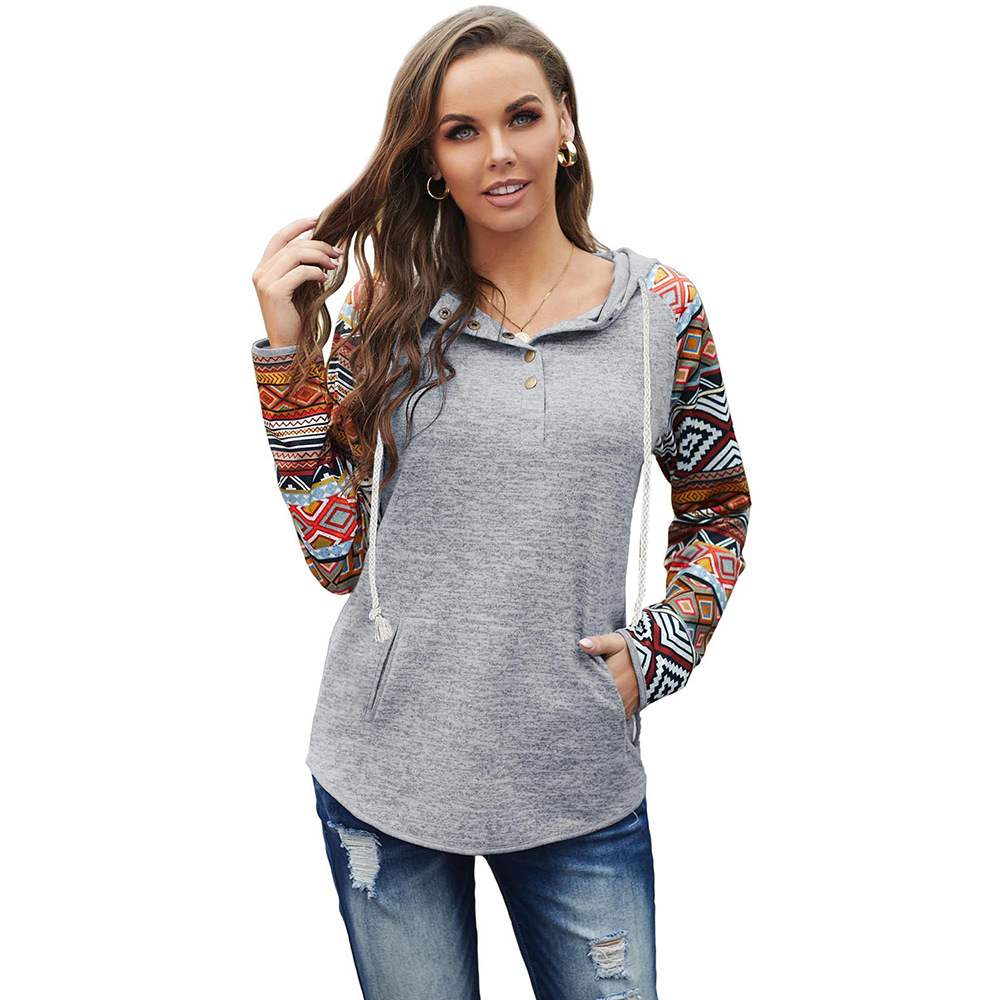 Women's Geometric Retro Color Contrast Sweater