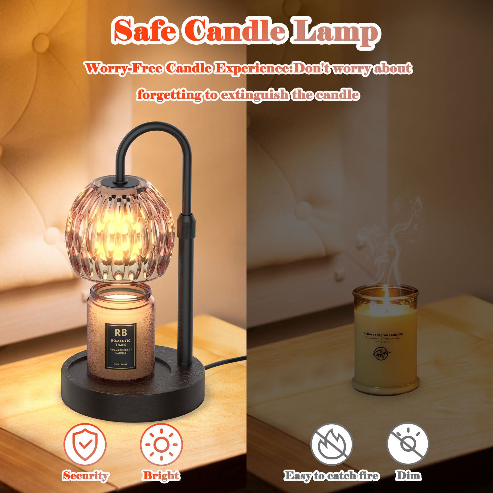 Candle Warmer Lamp for Jar Candles. Safety and Environmental Friendly. Compared with traditional burning, RAINBEAN wax melt warmer utilizes top-down heat melting technology to melt candles to provides a safe and eco-friendly way to enjoy candles. Last lon