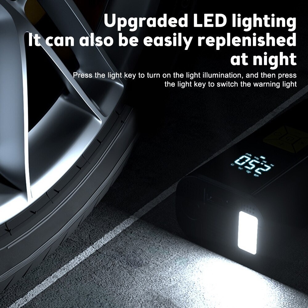 Car Tyre Inflator Cordless Digital USB Rechargeable Tire Air Compressor New