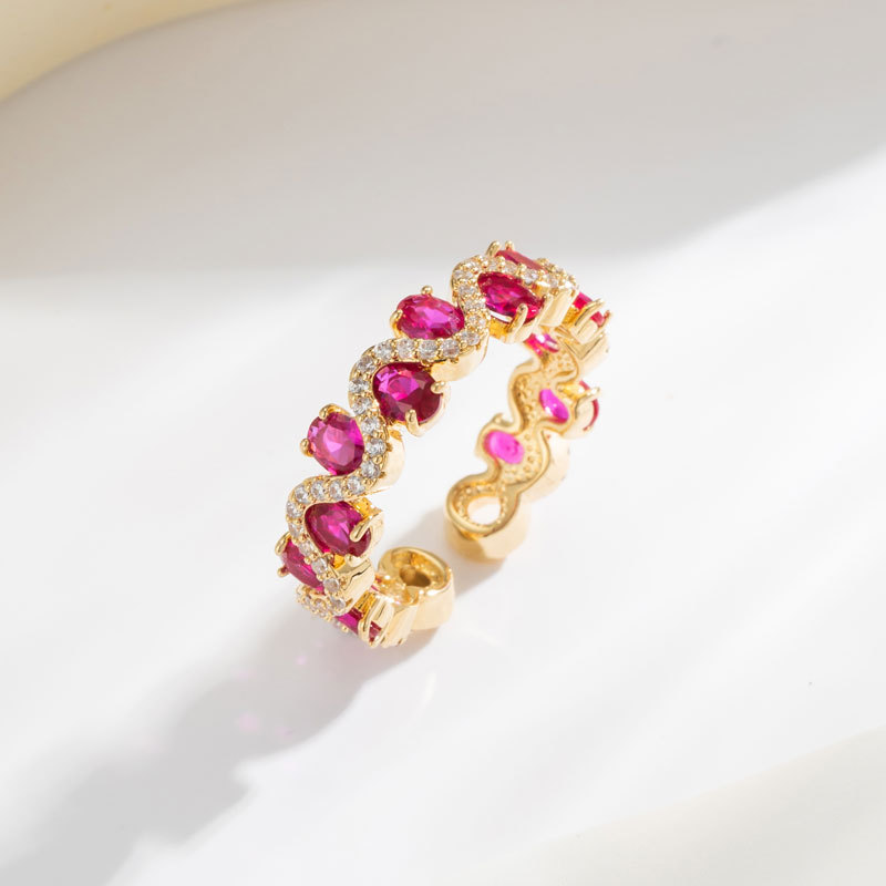 Sparkling Zircon Fashion Hot Selling Open Ring thumbnail 2