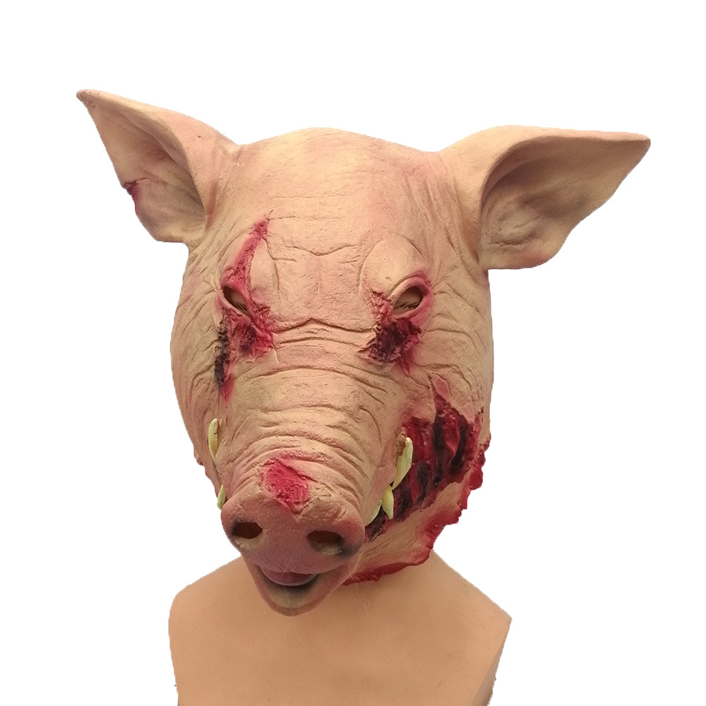 Halloween Horror Latex Rotten Face Pig Head Mask — foto 3