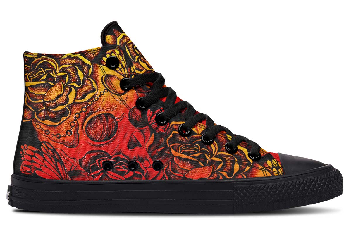 Fashion Print Couple High-Top Canvas Shoes