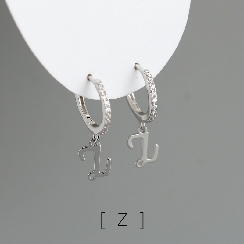 English Letter Signature S925 Silver Earrings