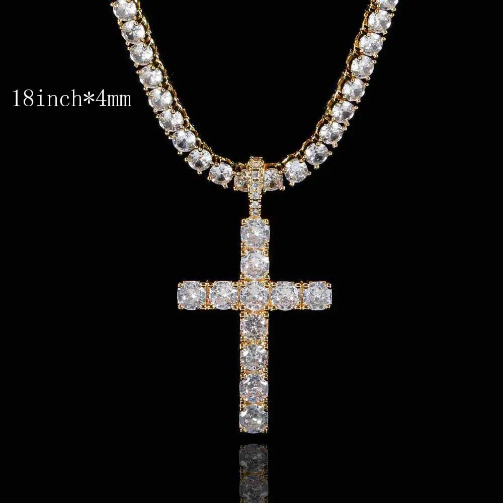 Men's Copper Solid Large Cross Pendant Necklace