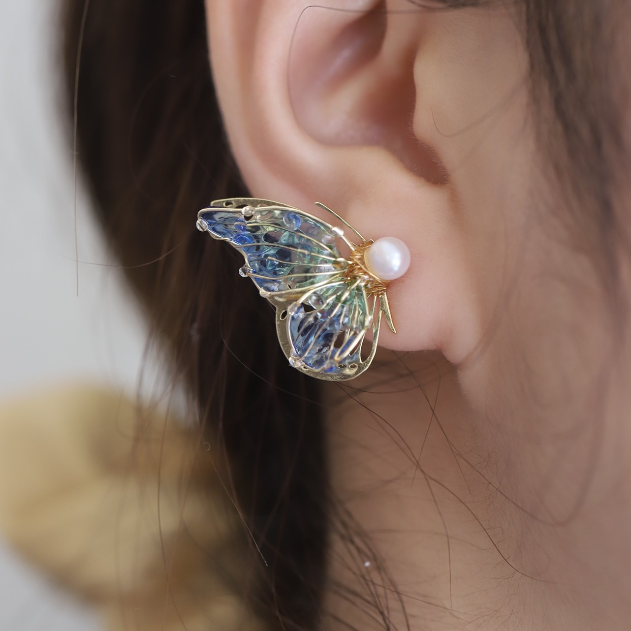 Summer New Product Butterfly Female Sterling Silver Stud Earrings
