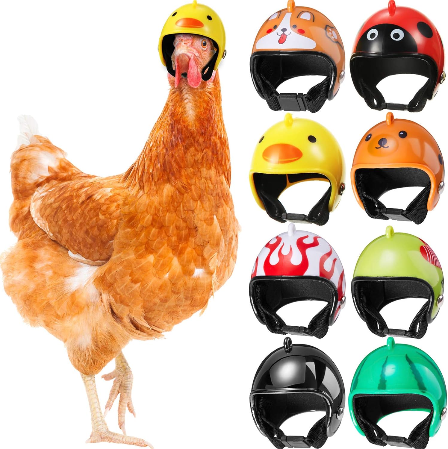 หมวกนิรภัยไก่และนกแก้ว น่ารัก ป้องกันความปลอดภัย สำหรับนกขนาดเล็ก สวมใส่สบาย สไตล์ฮา เพิ่มความน่ารักให้สัตว์เลี้ยงของคุณ