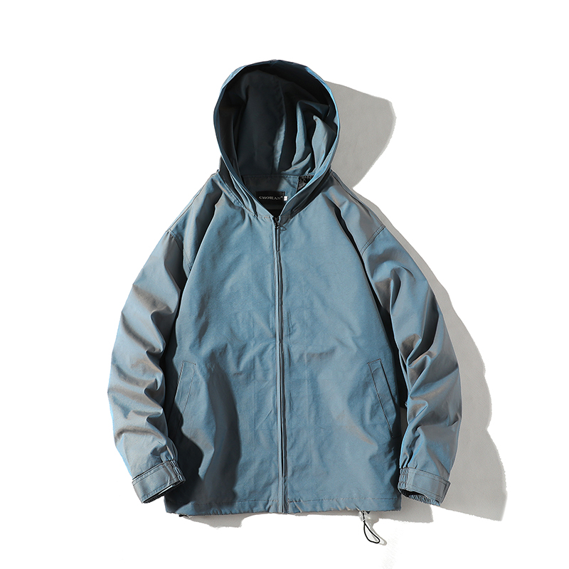 Reflective Chameleon Hooded Loose Work Jacket
