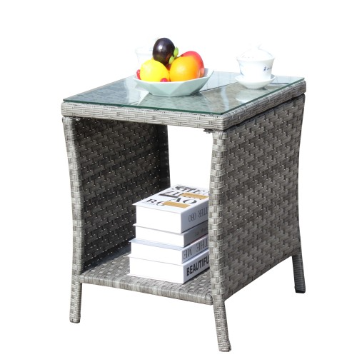Outdoor Patio Furniture 1 Coffee Table With Clear Tempered Glass — foto 10