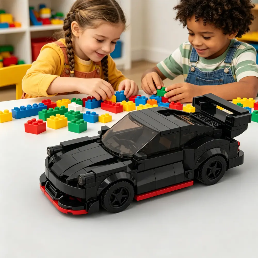 Black Widebody Sports Car Building Blocks, Inspired
