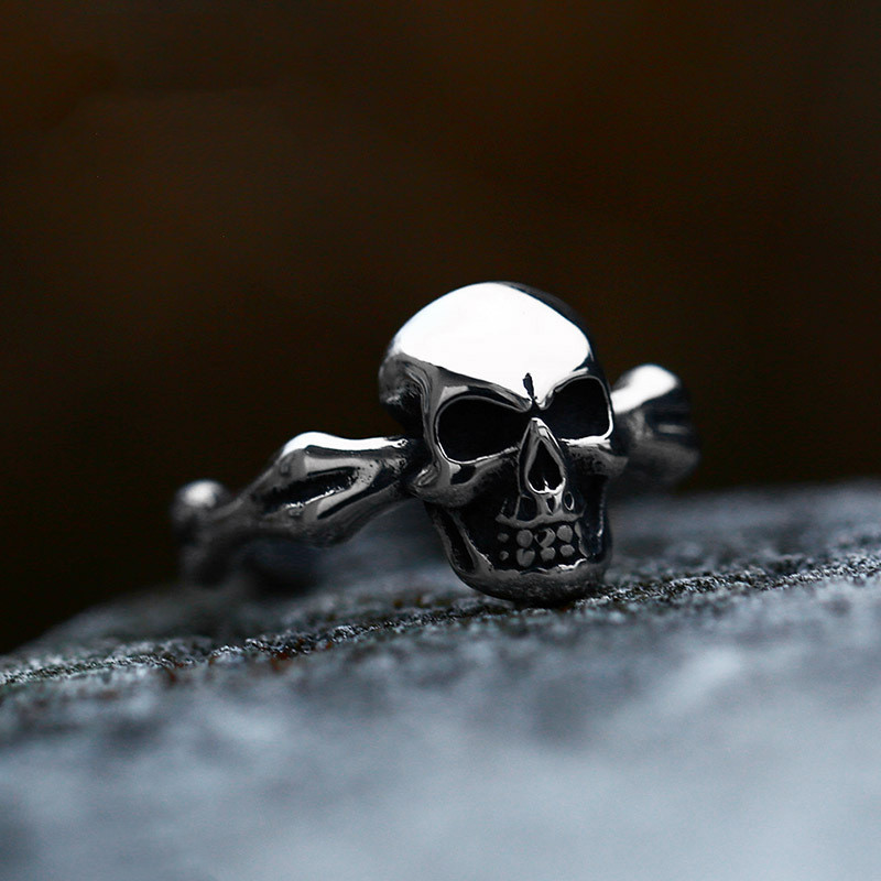 European And American Retro Punk Style Titanium Steel Men's Ring