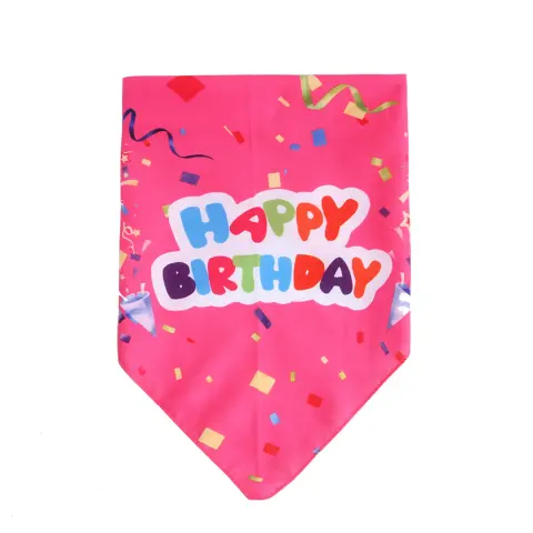 Cute Polyester Pet Birthday Triangle Scarf