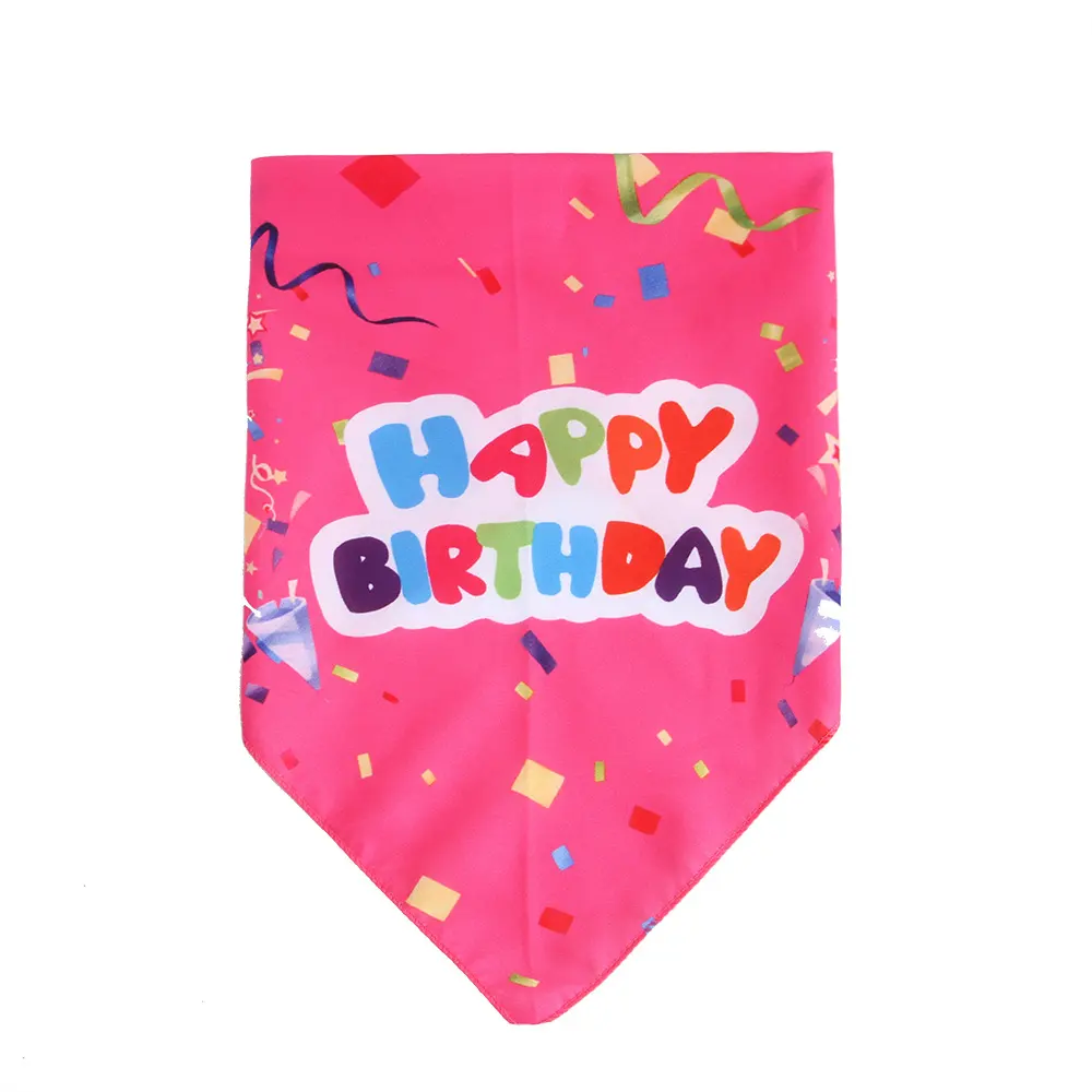 Cute Polyester Pet Birthday Triangle Scarf