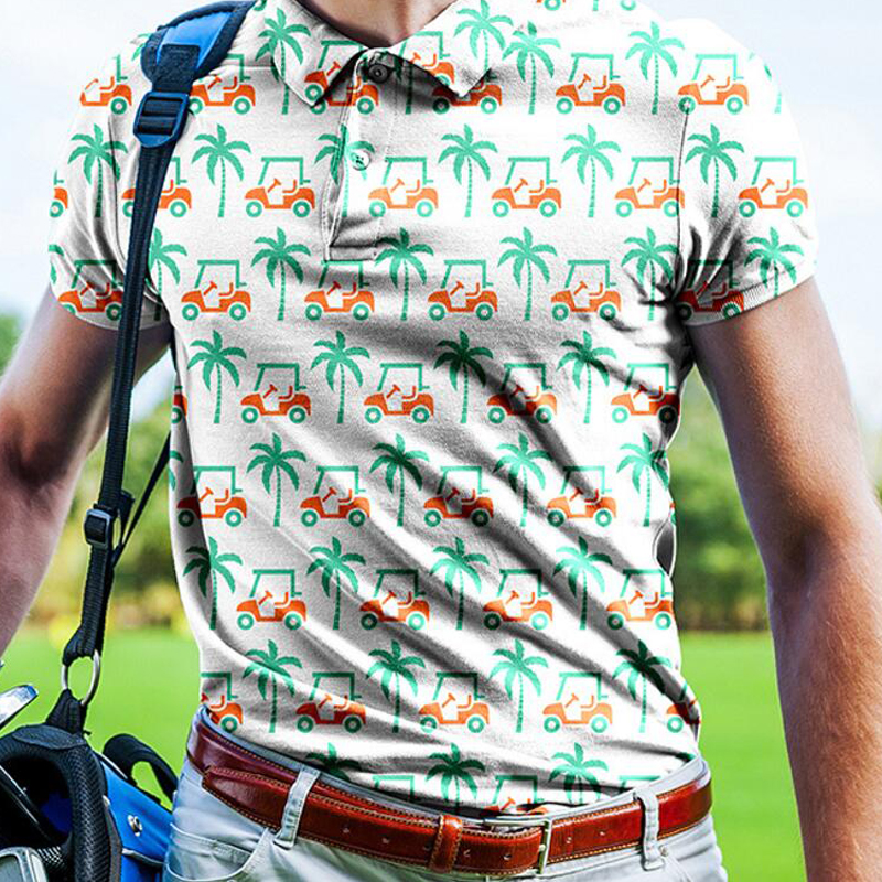 Title 3, Camisa Polo Verão Nova 3D Estampada Roupas Masc...