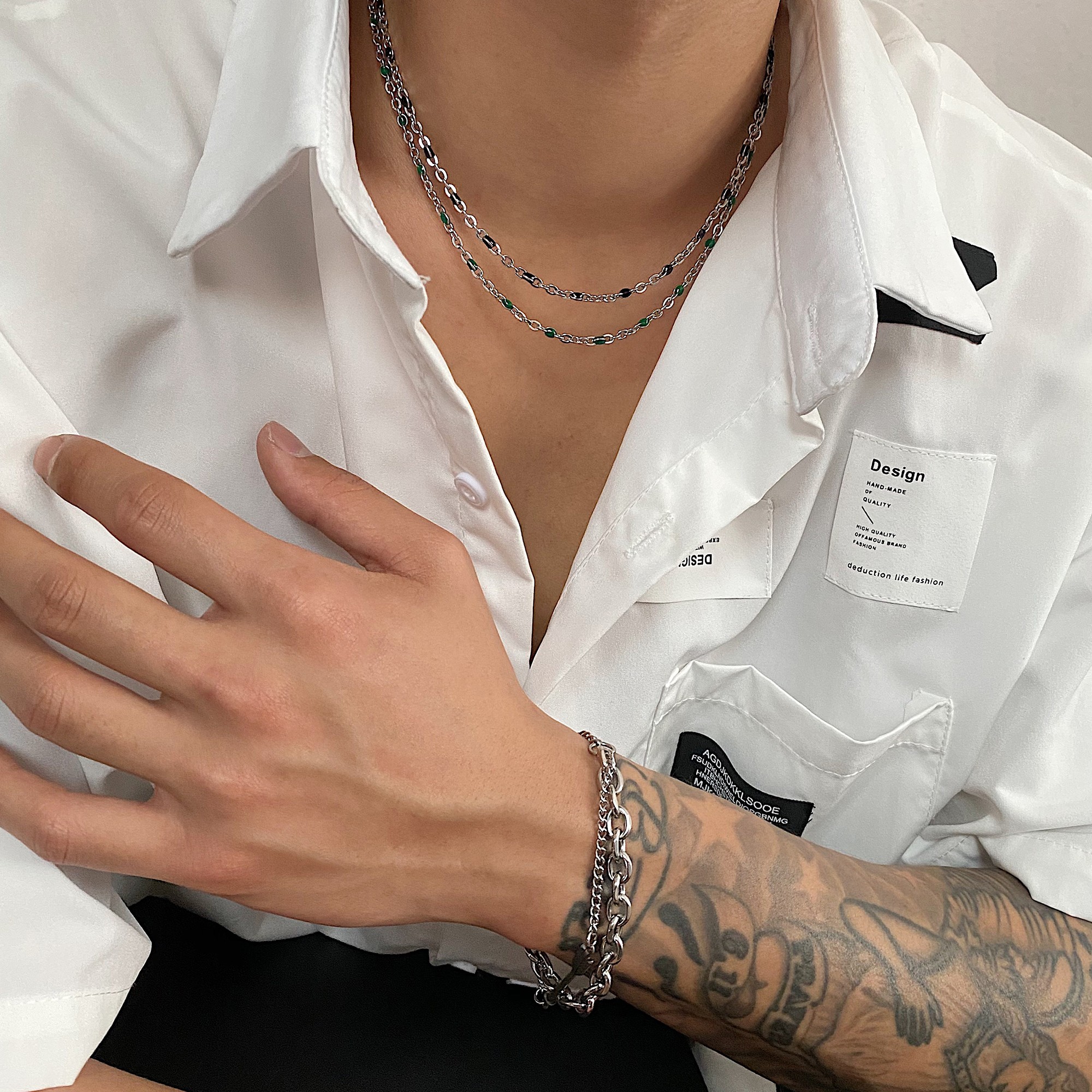 Retro Simple Double Layer Gel Drop Necklace