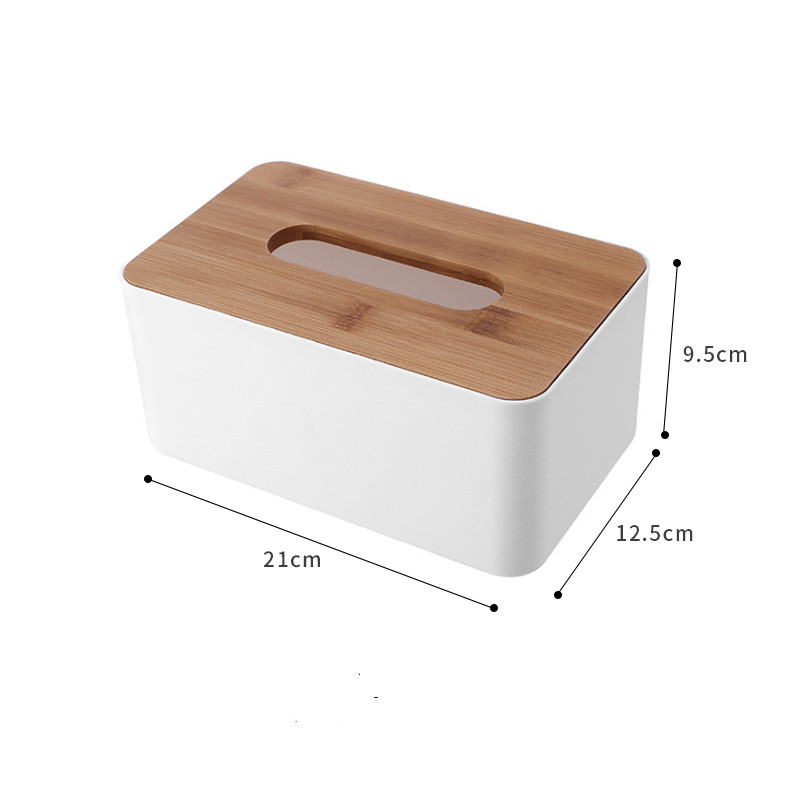Plastic Tissue Box Waterproof Bamboo Wooden Cover Holder Kitchen