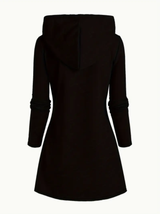 Women's Casual Letter Print Hoodie With Cross-Front Design