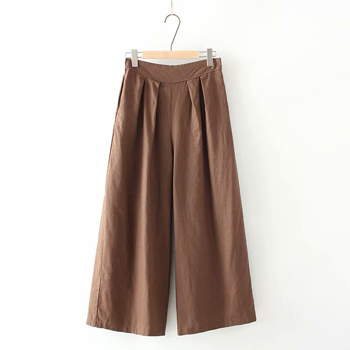 Title 5, Cotton and linen wide-leg cropped trousers