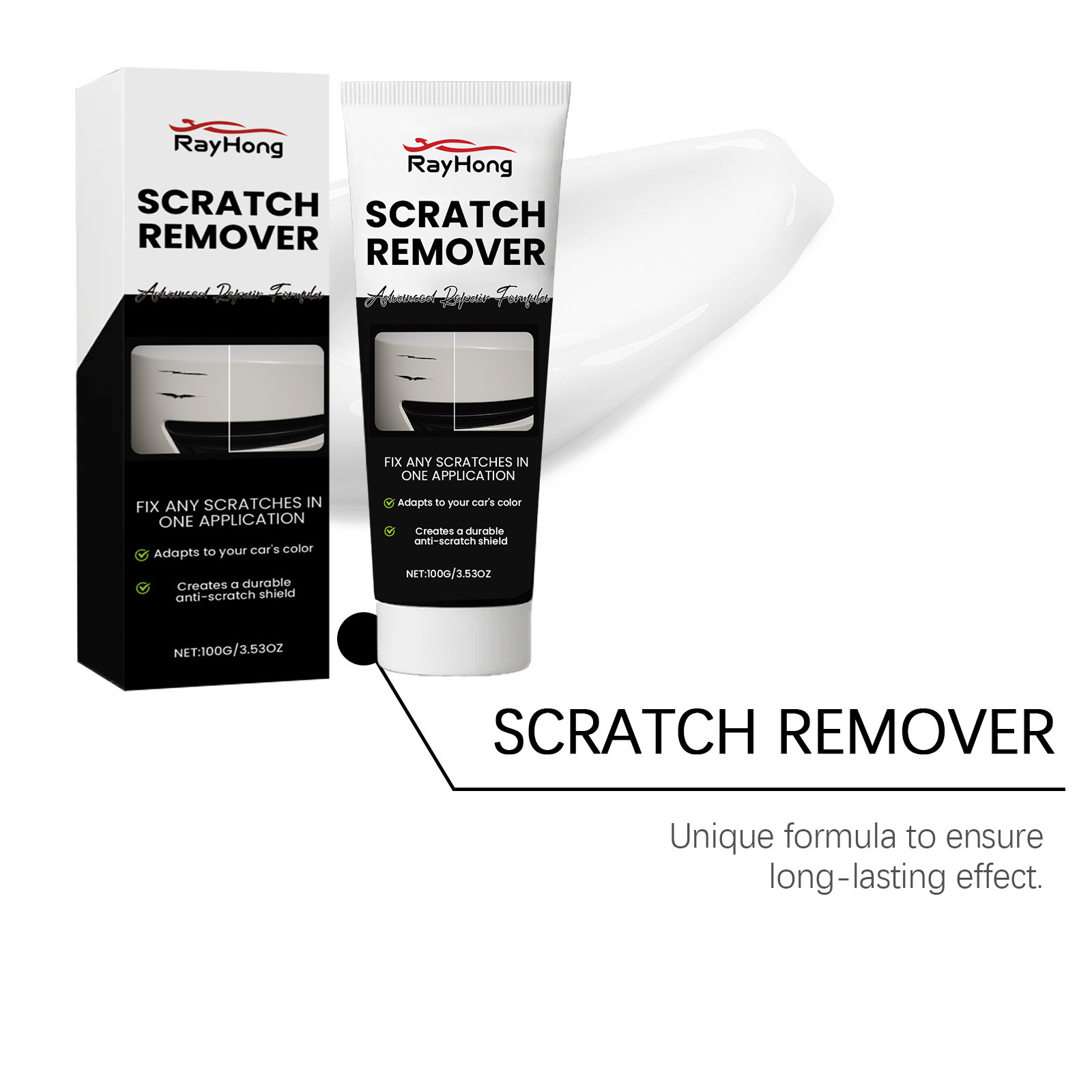 Rayhong Car Scratch Care Cream, Car Paint Scratch Repair Abrasive, Polishing Coating, Paint Maintenance. 5