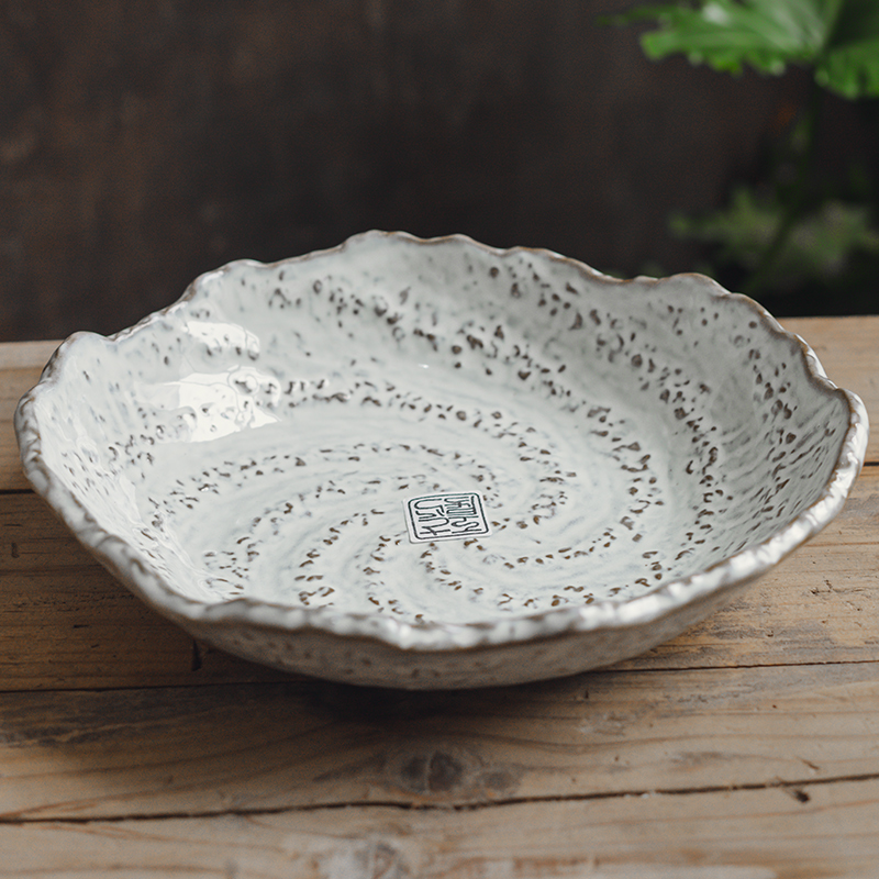 Title 2, Household Retro Stoneware Soup Bowl Noodle Plate