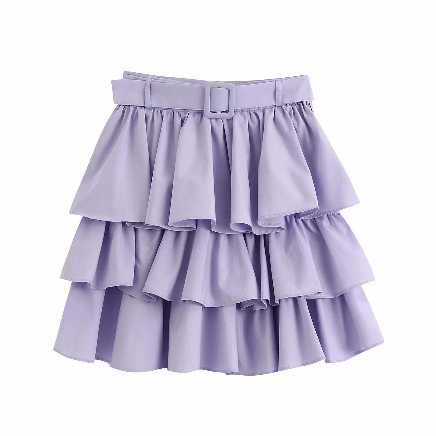 Title 3, Layered mini skirt with belt for a stylish and ...