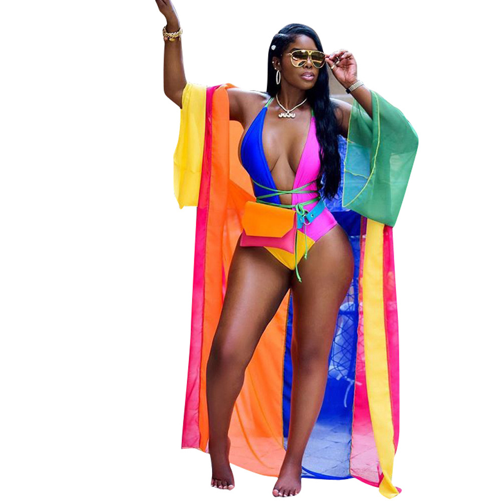 Sexy Candy Color Positioning Printing, Stitching Two-piece Swimsuit - Image 4