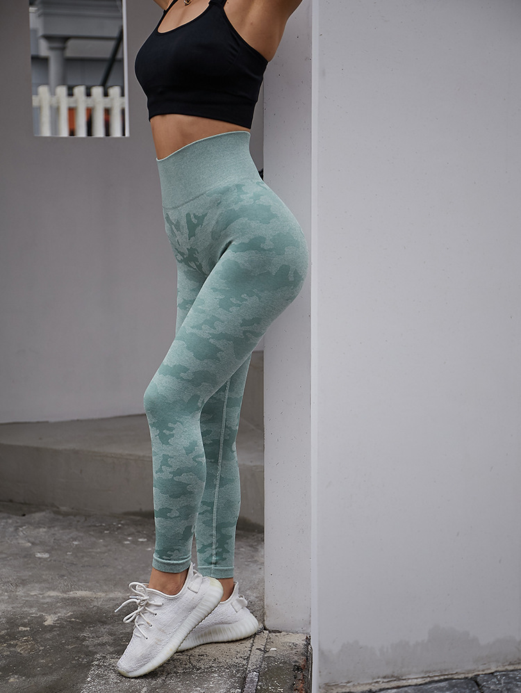 Camouflage Seamless Hip lifting Cropped Trousers Women's Fitness Pants 11 Style L - Shop at LoveMi