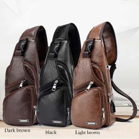 Men USB Charging Bag Men Chest Bag for Custom