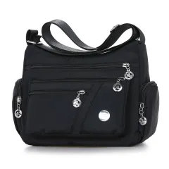 Women Shoulder Bag Multi-pocket Design Waterproof Casual High Capacity Crossbody Bag - Black - View 1