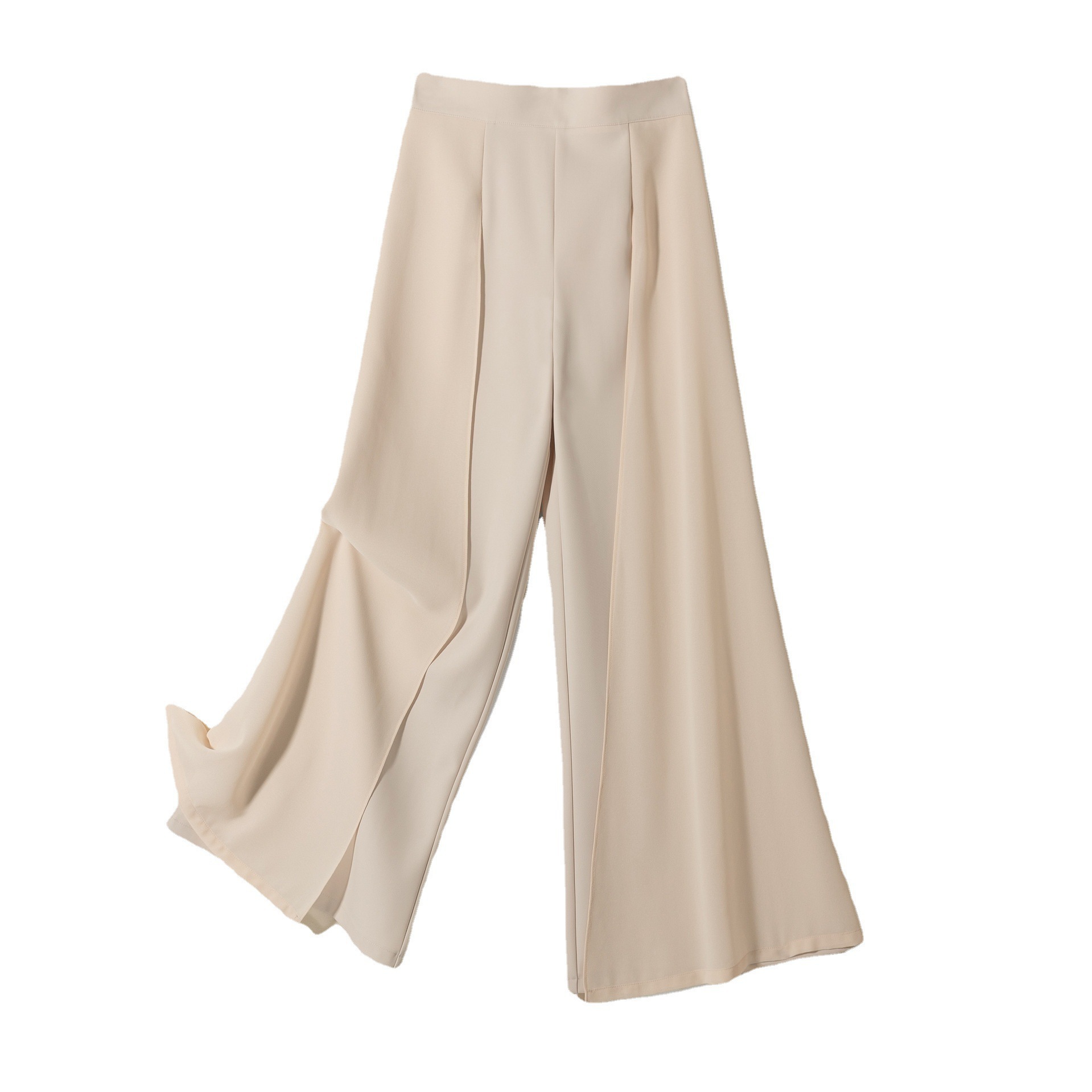Solid Color Irregular Straight-leg Pants Loose And Casual