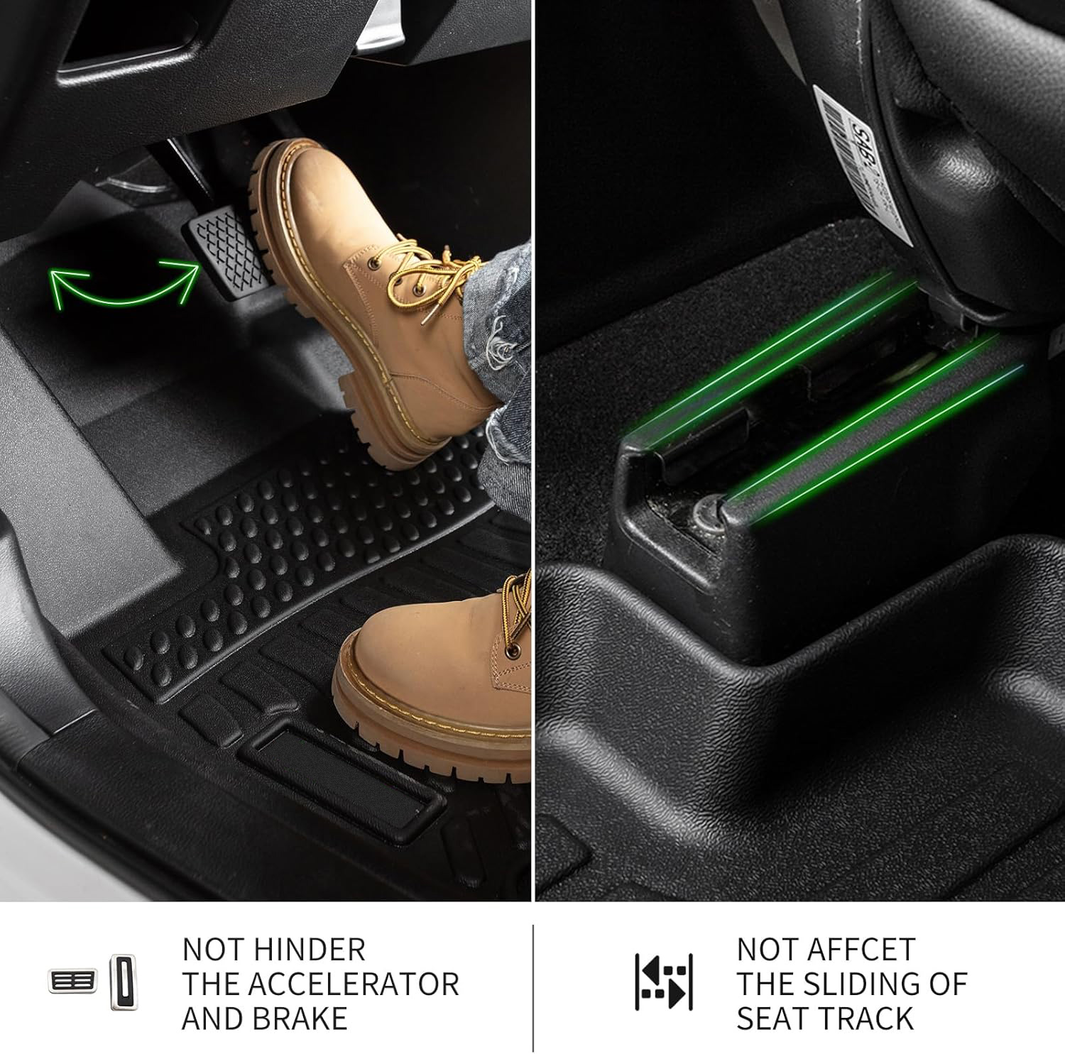 Floor Mats Custom For Jetta 2019-2025 Waterproof Car Mats All Weather Guard Mats Heavy Duty TPE Automotive Floor Liners Accessories Front& Rear Row Full Set - Black
