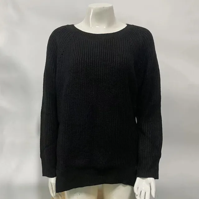 European And American Hollowed Out New Style Knitted Sweater Women Black - Shop at LoveMi