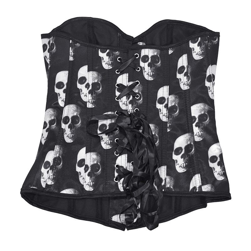 Title 4, Skull strapless court corset dames top, een sti...