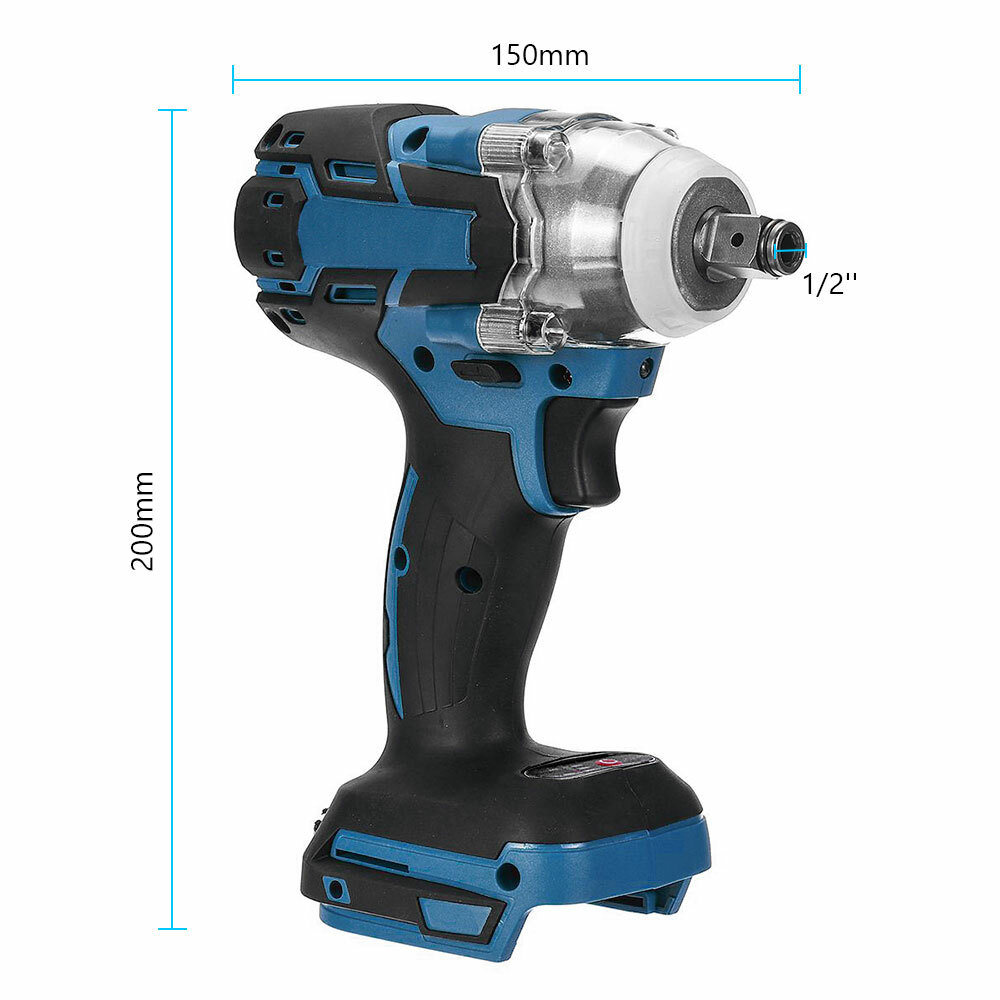 1 2 Brushless Impact Wrench Rattle Gun Driver Power Tool For 18V Battery