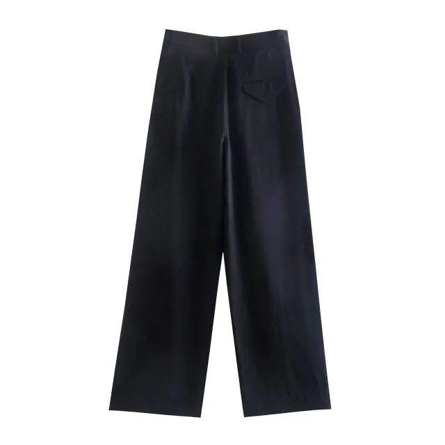 Women's High waisted Wide leg Pants Straight leg Pants Black - Shop at LoveMi
