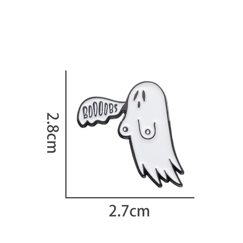 Title 2, Ghost Pumpkin Badge Cartoon Pin Medal