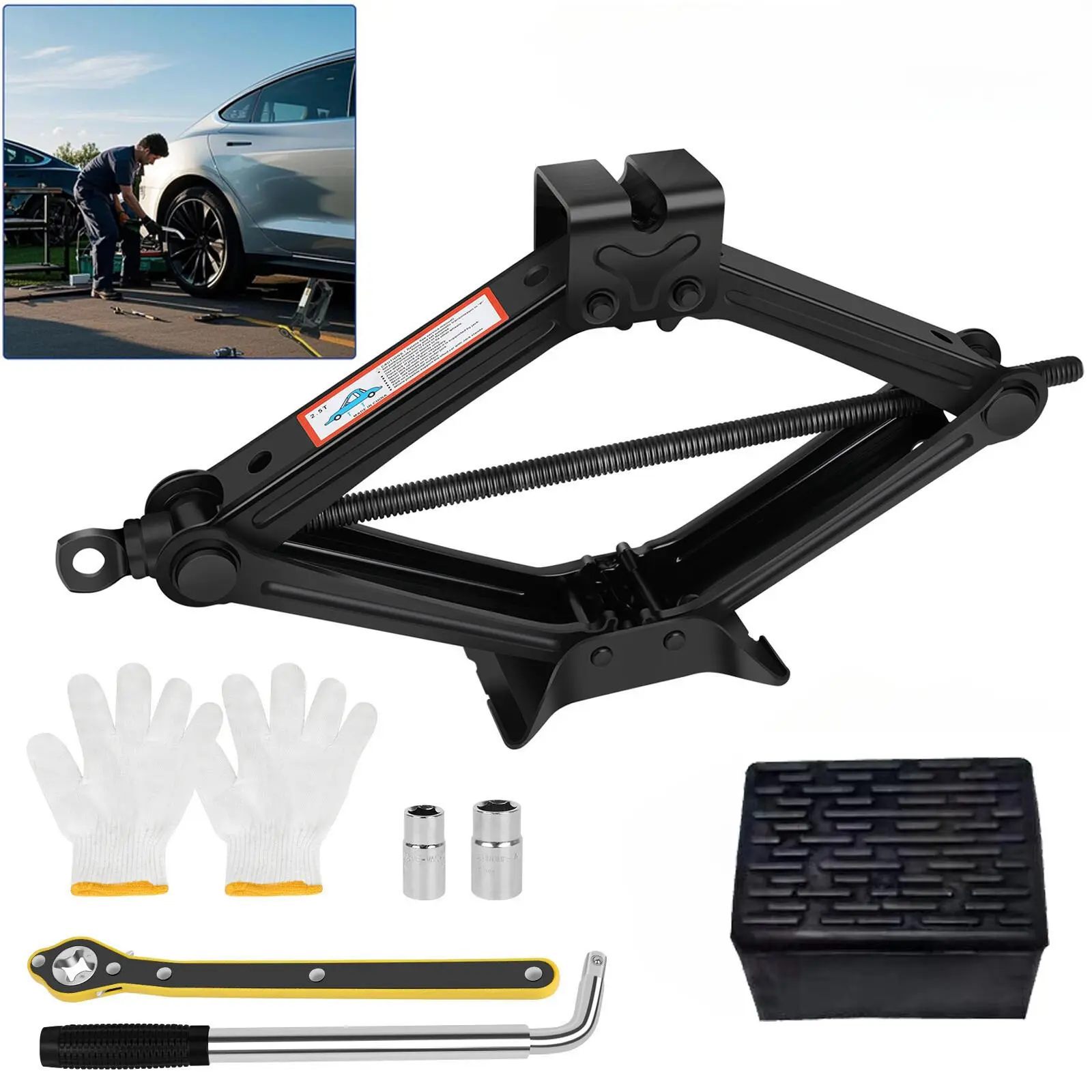 Scissor Jack Set 3 Ton Car