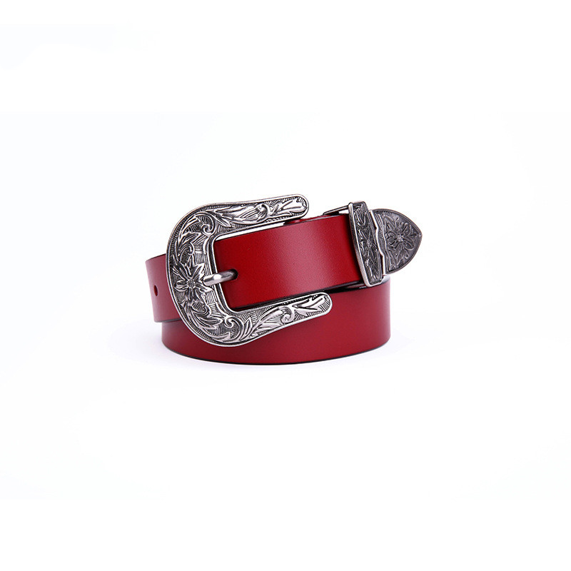 Title 7, Fashion decorative carved leather belt