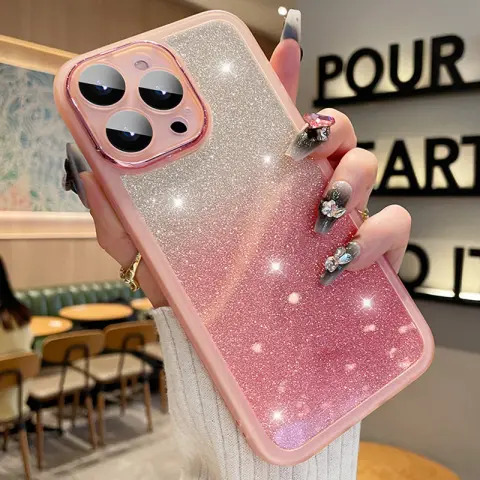Applicable to 15 Transparent Glitter Phone Case Ultra-thin