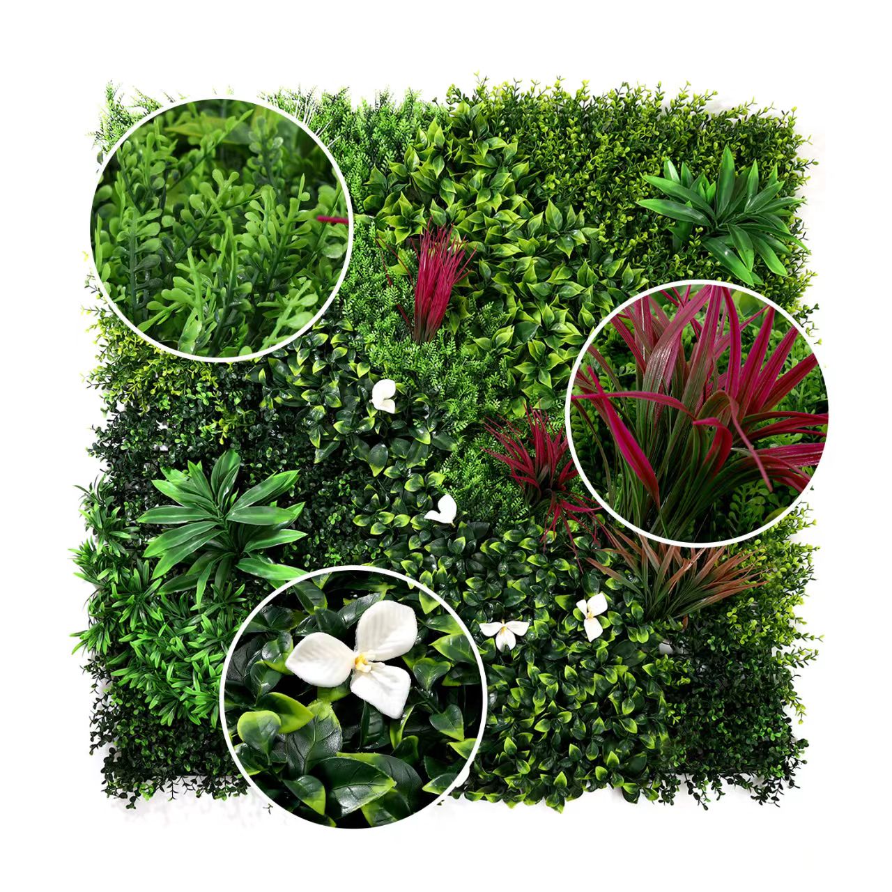 Artificial Plant Flower Living Wall Panels Realistic- Indoor-Outdoor 1m X 1m Uk