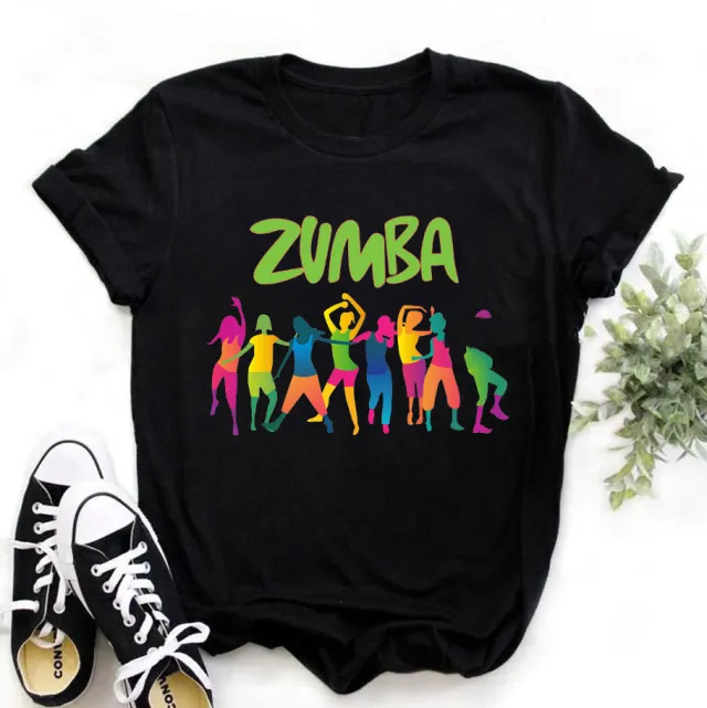 Zumba Watercolor Print Women's T Shirt Black - Shop at LoveMi