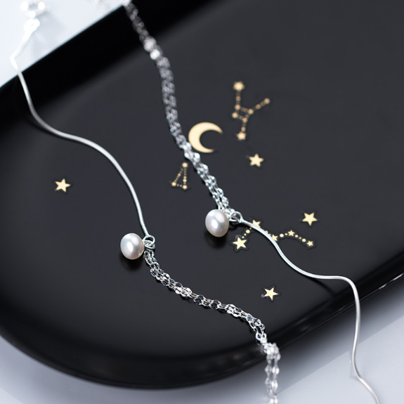 Title 2, S925 Silver Bracelet Female Temperament Pearl D...