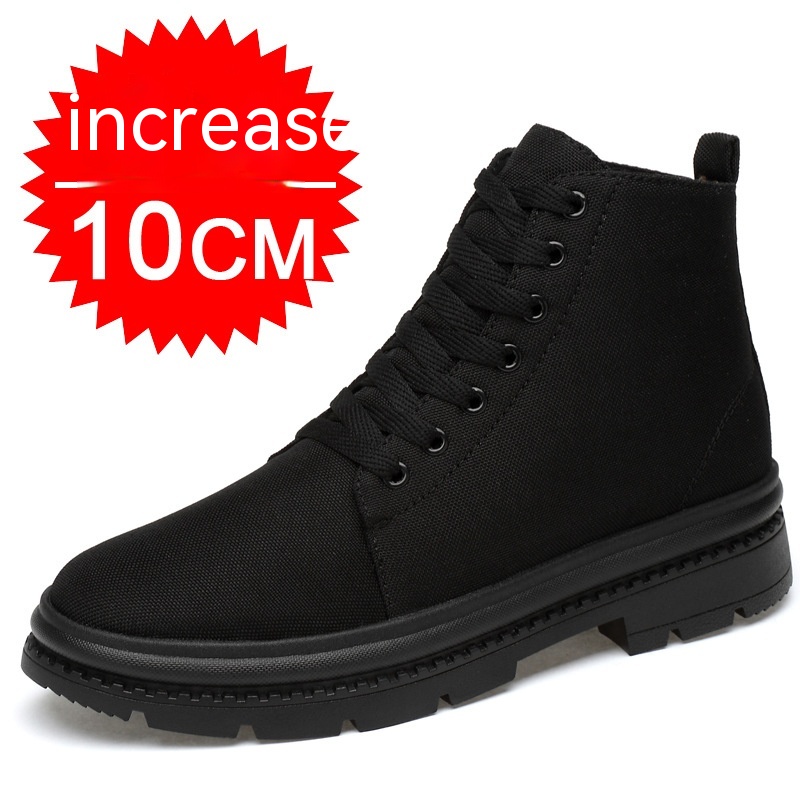 Title 8, High-top Canvas Shoes Elevator Shoes 8CM Casual