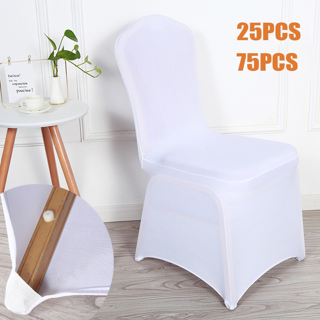 25-75PCS Stretch Spandex White Folding Chair Covers Gorgeous Formal — image 9