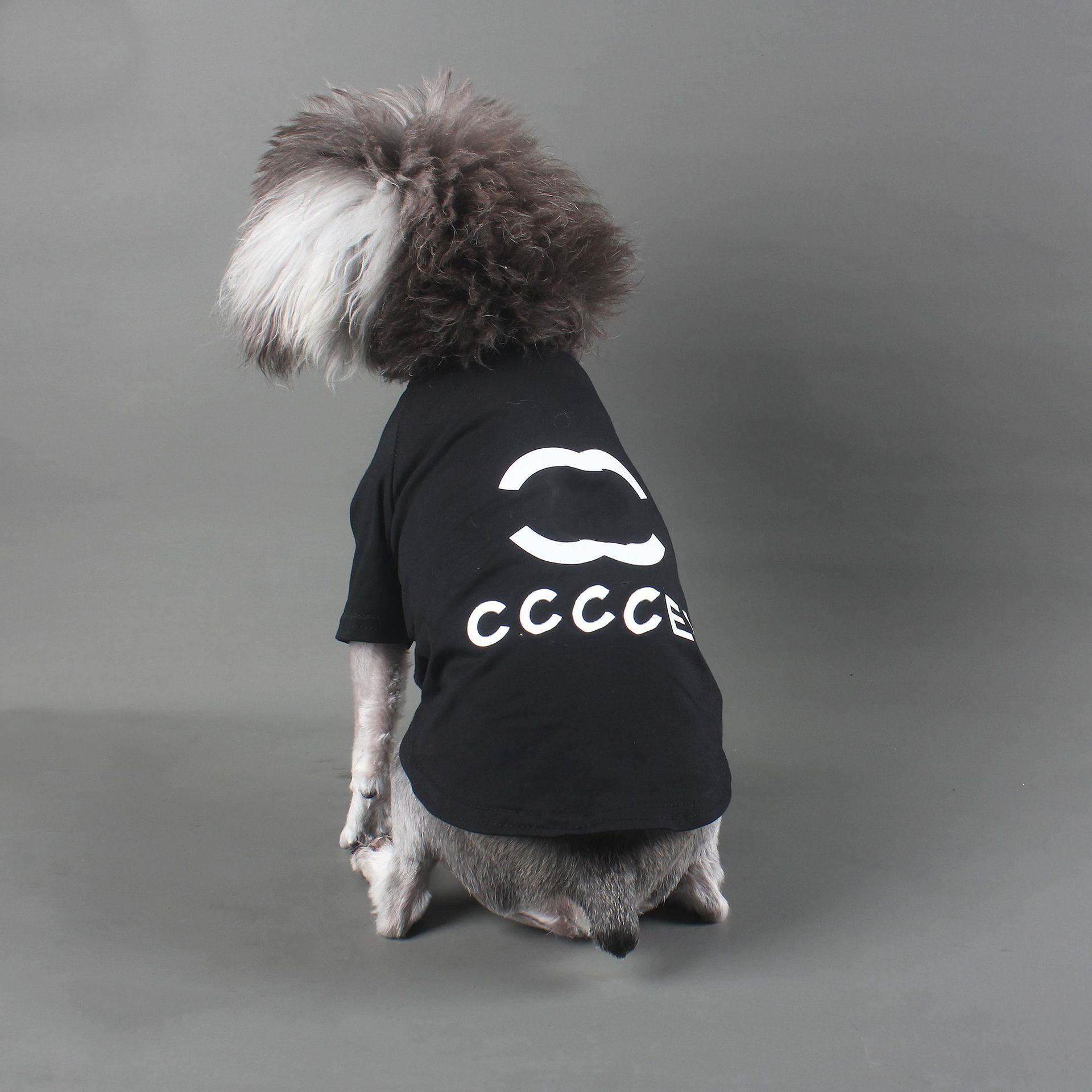 Spring Summer Pet Clothes Cotton Stretch Letter Thin T-Shirt