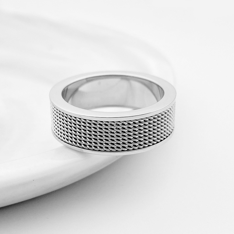Hot Fashion Trend Stainless Steel Mesh Face Ring